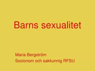 barns sexualitet