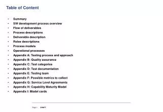 Table of Content