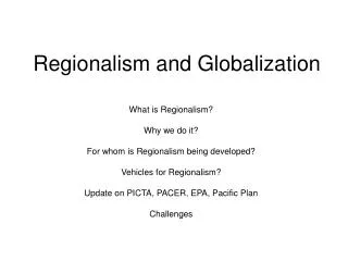 Regionalism and Globalization