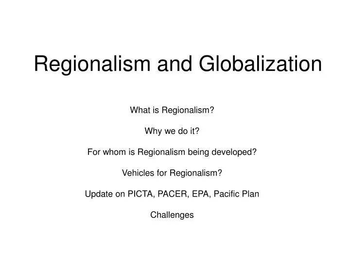 regionalism and globalization