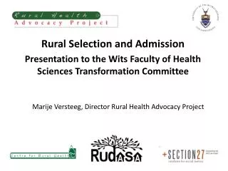 Marije Versteeg, Director Rural Health Advocacy Project