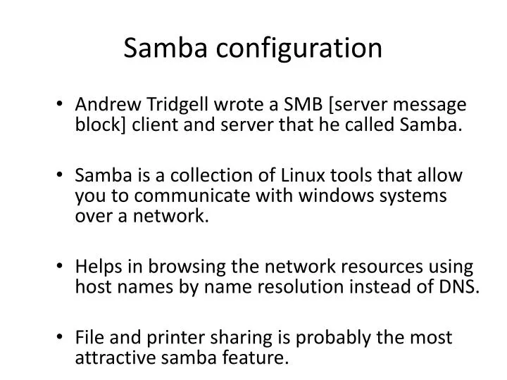 samba configuration
