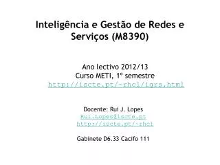 intelig ncia e gest o de redes e servi os m8390