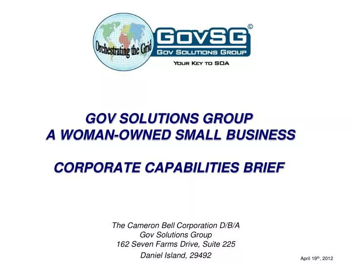 gov solutions group a woman owned small business corporate capabilities brief