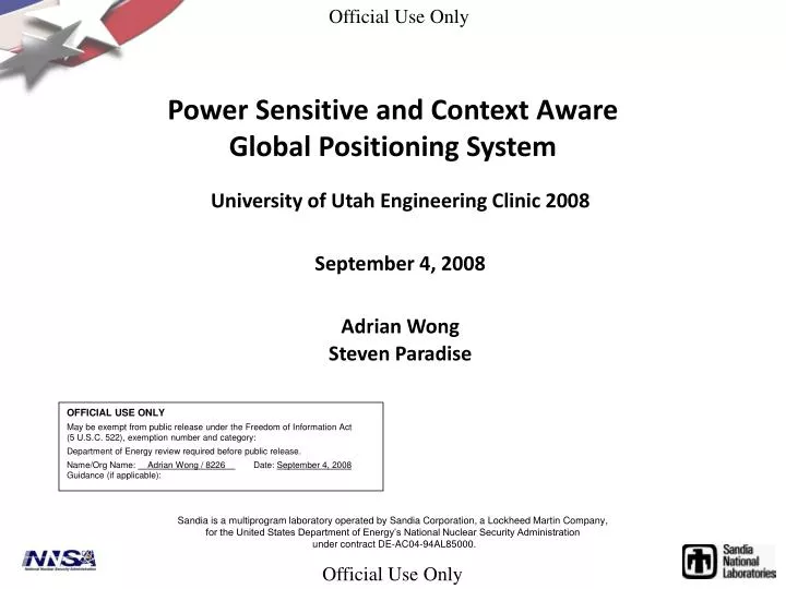 power sensitive and context aware global positioning system
