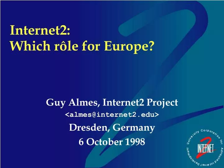 internet2 which r le for europe