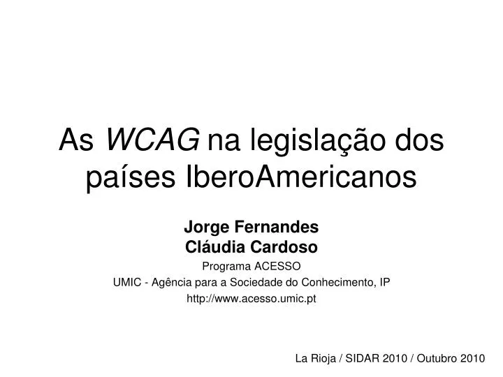 as wcag na legisla o dos pa ses iberoamericanos