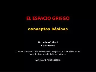 el espacio griego conceptos b sicos