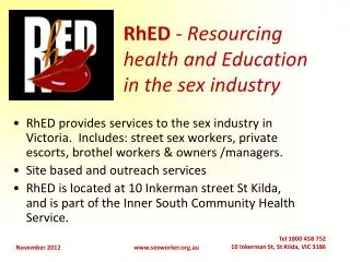 RhED - Resourcing health and Education in the sex industry