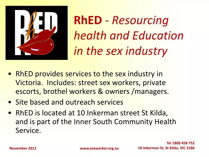 rhed resourcing health and education in the sex industry
