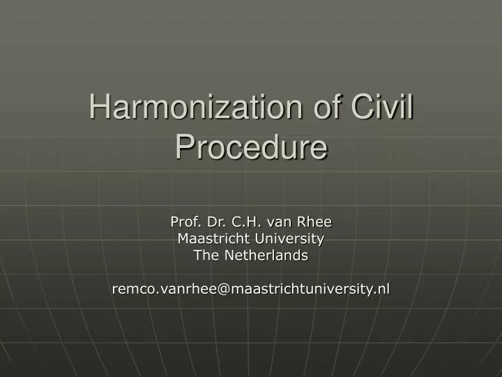 harmonization of civil procedure