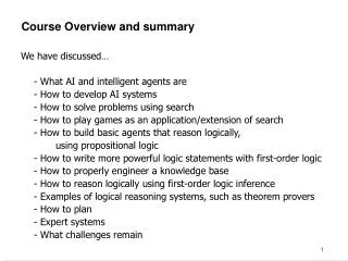 course overview and summary