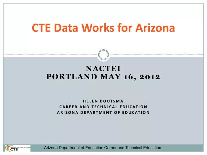 cte data works for arizona