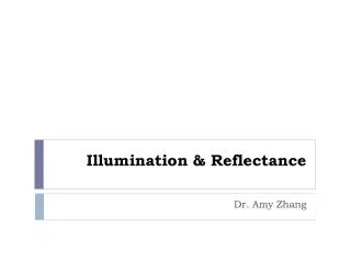 Illumination &amp; Reflectance