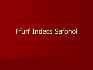 ffurf indecs safonol
