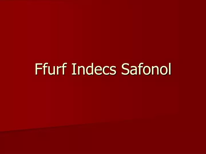 ffurf indecs safonol