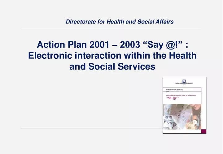 action plan 2001 2003 say @ electronic interaction within the health and social services