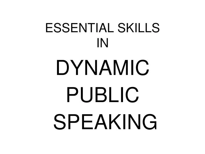 essential skills in