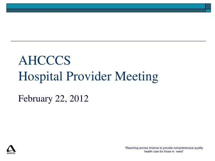 ahcccs hospital provider meeting