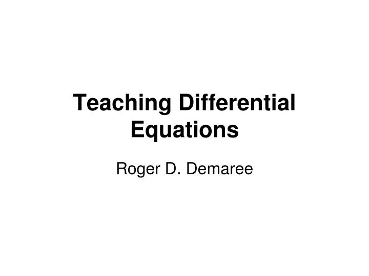 teaching differential equations