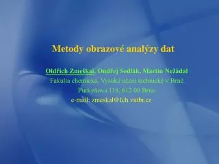 metody obrazov anal zy dat