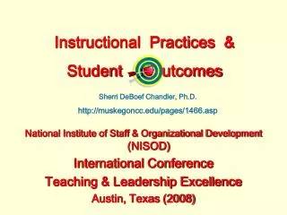 Instructional Practices &amp; Student utcomes