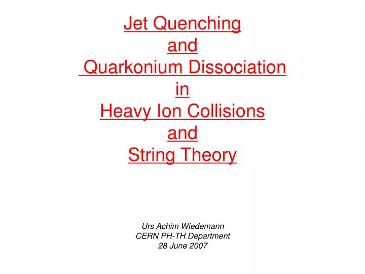 jet quenching and quarkonium dissociation in heavy ion collisions and string theory