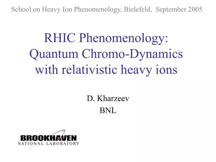 rhic phenomenology quantum chromo dynamics with relativistic heavy ions