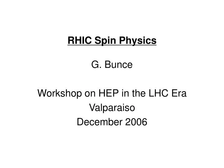 rhic spin physics