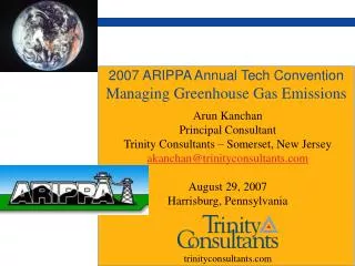 2007 ARIPPA Annual Tech Convention Managing Greenhouse Gas Emissions
