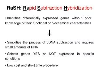 RaSH: R a pid S ubtraction H ybridization