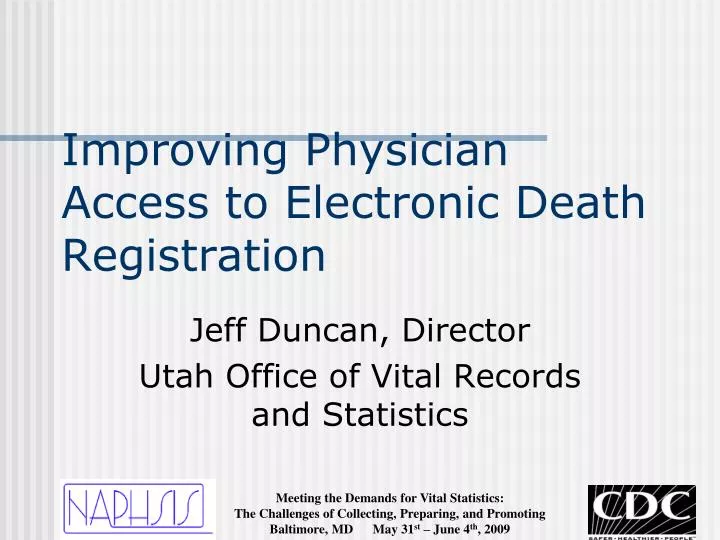 improving physician access to electronic death registration