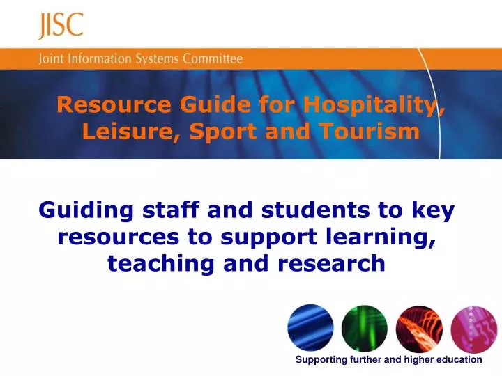 resource guide for hospitality leisure sport and tourism