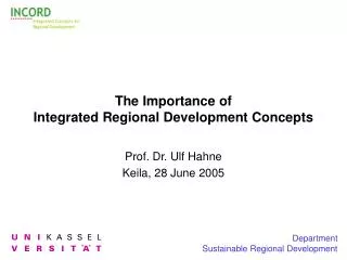 The Importance of Integrated Regional Development Concepts