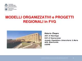 modelli organizzativi e progetti regionali in fvg