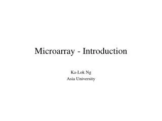 Microarray - Introduction