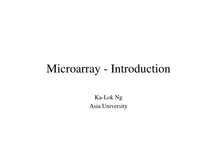 microarray introduction