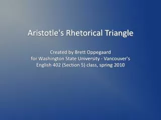 Aristotle's Rhetorical Triangle