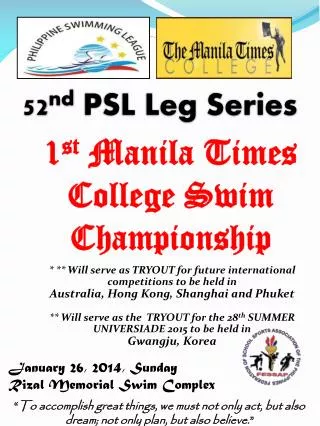 January 26, 2014, Sunday Rizal Memorial Swim Complex