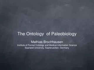 The Ontology of Paleobiology