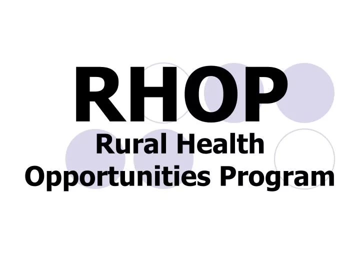 rural health opportunities program