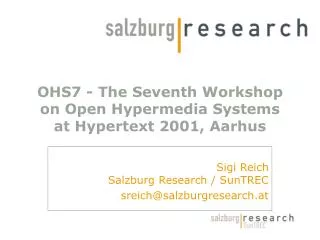 OHS7 - The Seventh Workshop on Open Hypermedia Systems at Hypertext 2001, Aarhus