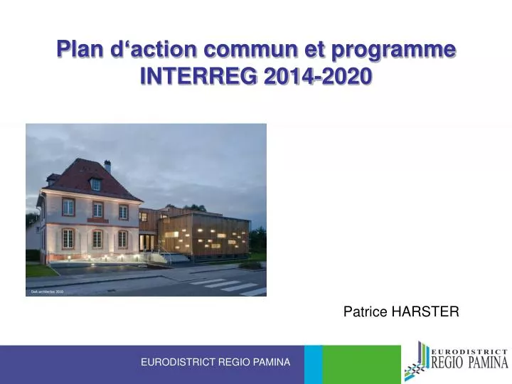 p lan d action commun et programme interreg 2014 2020