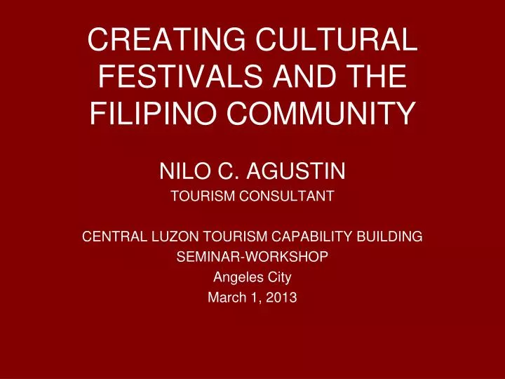creating cultural festivals and the filipino community