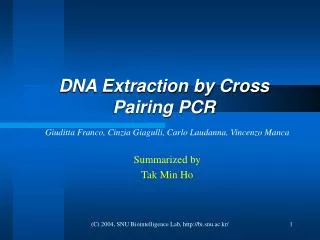 DNA Extraction by Cross Pairing PCR