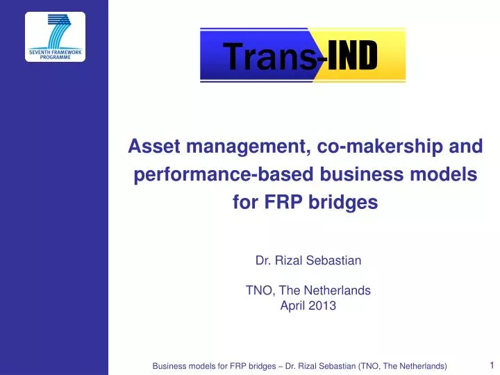 asset management co makership and performance based business models for frp bridges