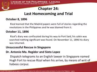 Chapter 24: Last Homecoming and Trial