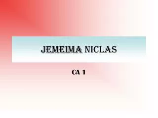 jemeima niclas