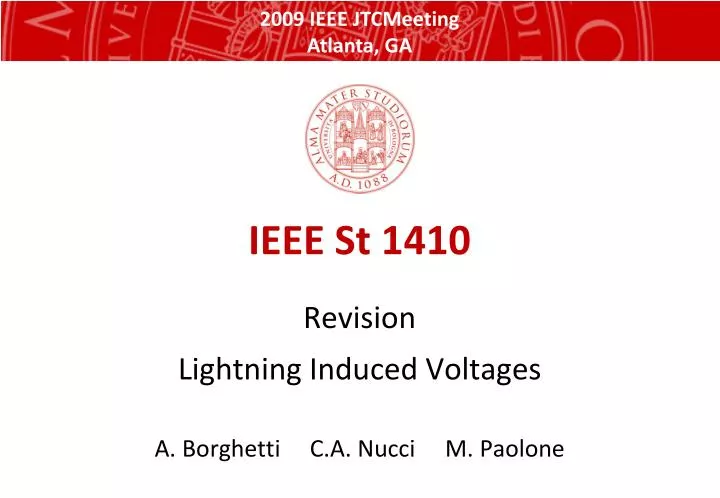 ieee st 1410 revision lightning induced voltages a borghetti c a nucci m paolone