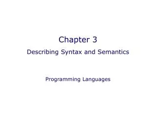 chapter 3 describing syntax and semantics